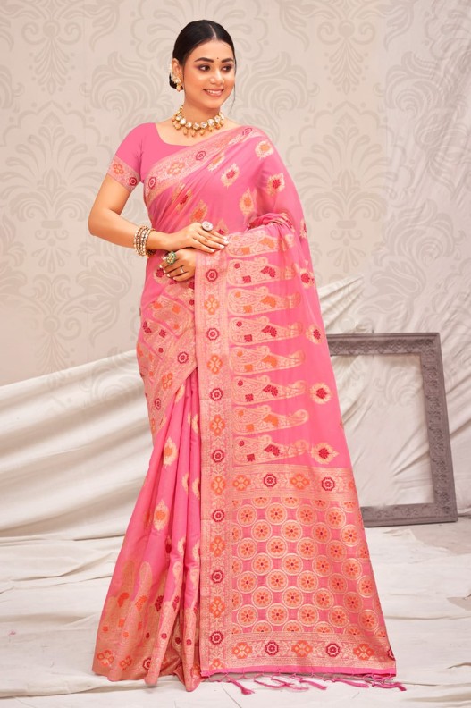 Pure Cotton silk saree with rich pallu saree