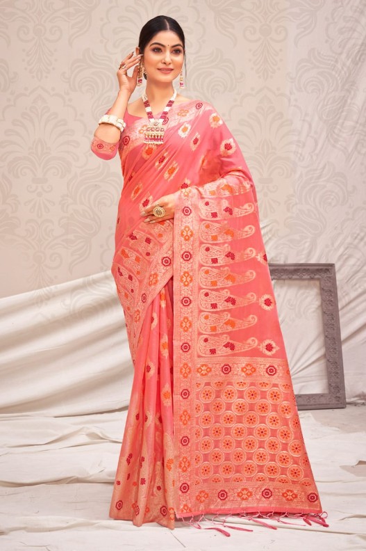 Pure Cotton silk saree with rich pallu saree