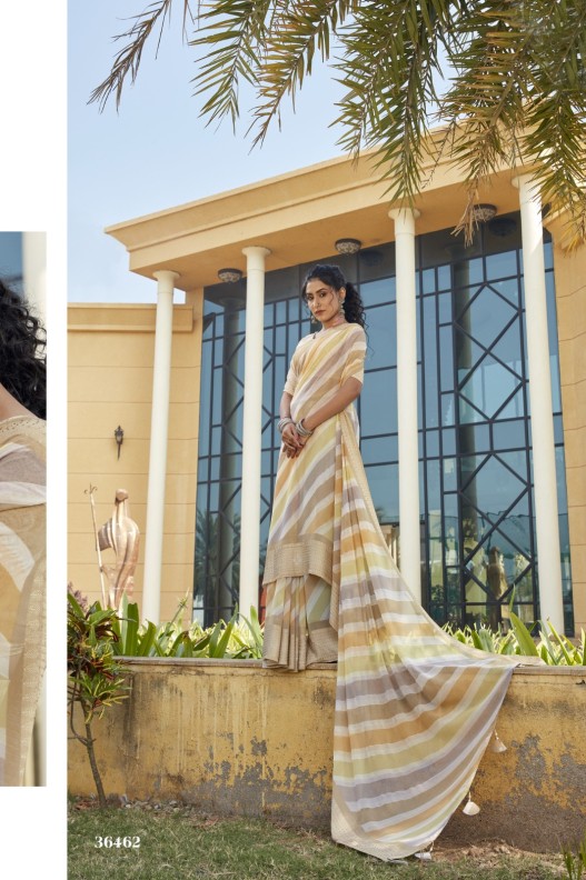 Fancy Georgette Pattern Foil Party Wear Printed Saree With Digital Printed Blouse