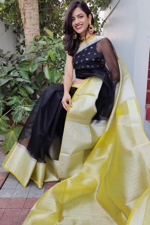 LIGHT WEIGHT PARTY WEAR PURE ORGANZA SILK SAREES