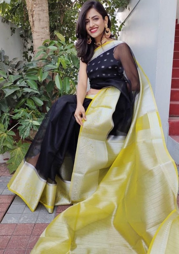 LIGHT WEIGHT PARTY WEAR PURE ORGANZA SILK SAREES