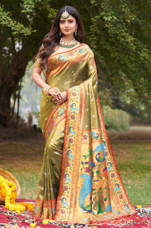 Pure and original Paithani silk saree with Rich Pallu
