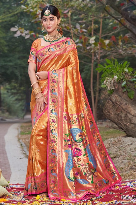 Pure and original Paithani silk saree with Rich Pallu