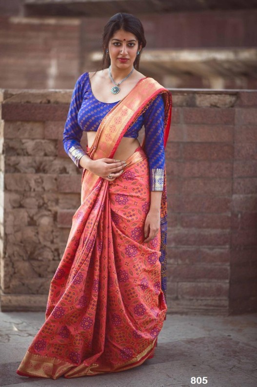 Exclusive Patola Print Saree With Weaving Jari Border