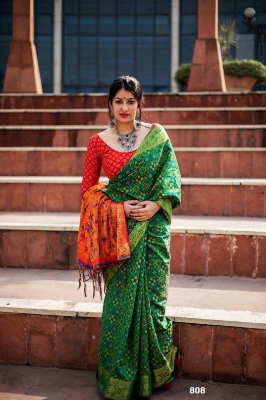 Exclusive Patola Print Saree With Weaving Jari Border
