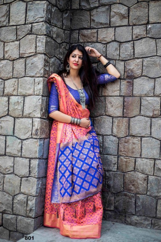 Exclusive Patola Print Saree With Weaving Jari Border